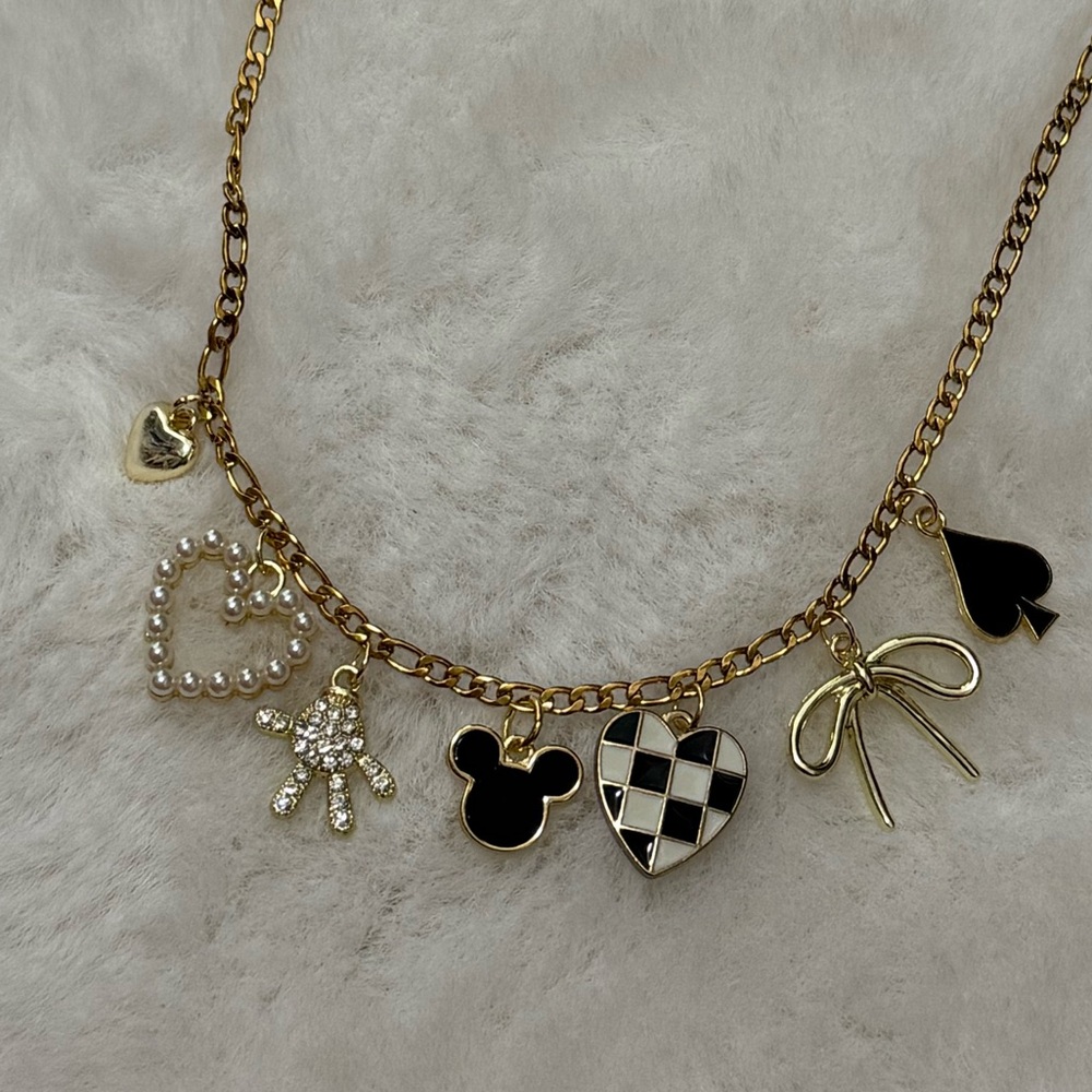 18K Gold Plated Mickey Charm Disney Necklace - Picture 2 of 4